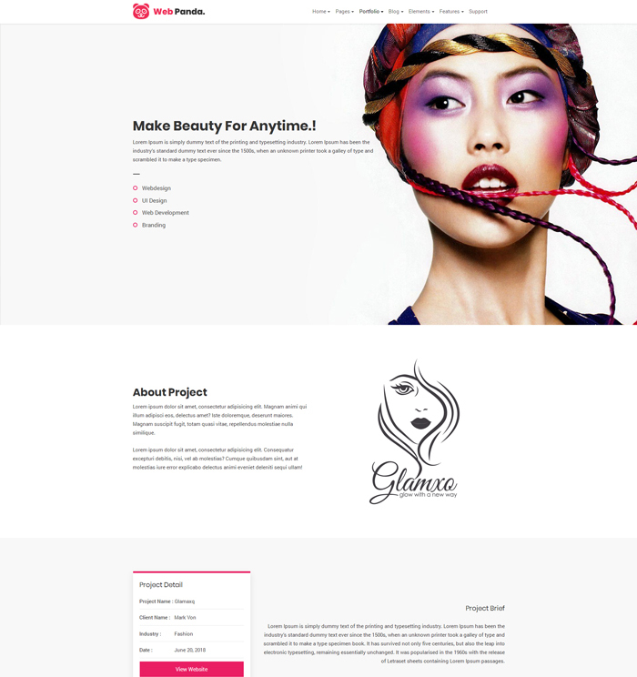 WebPanda Portfolio Single - Elegant