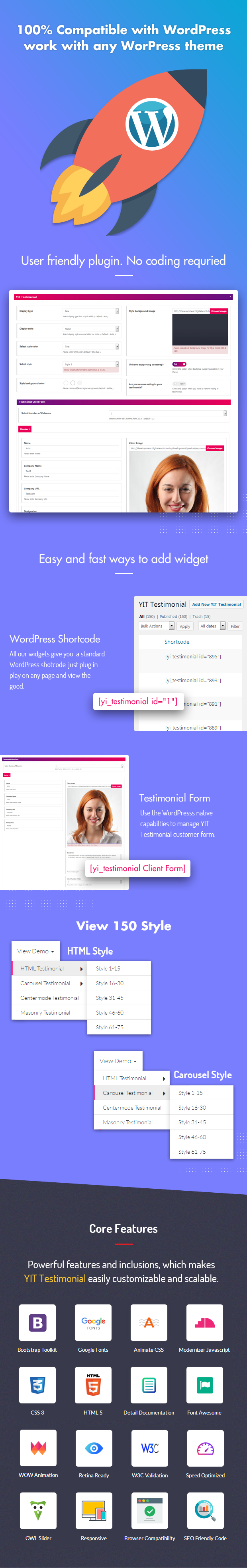YIT Testimonial is a Multipurpose Testimonial Showcase HTML Widget